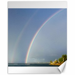 Double Rainbow On The Ocean In Puerto Rico Canvas 16  X 20  by StarvingArtisan