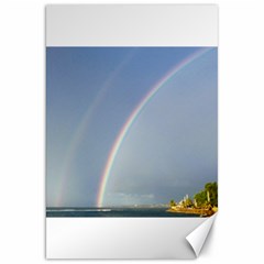 Double Rainbow On The Ocean In Puerto Rico Canvas 20  X 30  by StarvingArtisan