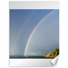 Double Rainbow On The Ocean In Puerto Rico Canvas 36  X 48  by StarvingArtisan