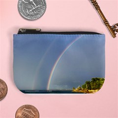 Double Rainbow On The Ocean In Puerto Rico Mini Coin Purse by StarvingArtisan