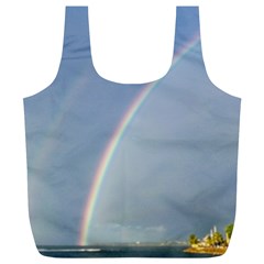 Double Rainbow On The Ocean In Puerto Rico Full Print Recycle Bag (xl) by StarvingArtisan