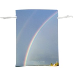 Double Rainbow On The Ocean In Puerto Rico  Lightweight Drawstring Pouch (xl)