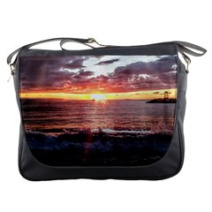 Sunset On The Ocean In Puerto Rico Messenger Bag by StarvingArtisan