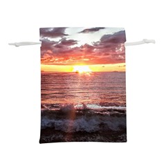 Sunset On The Ocean In Puerto Rico Lightweight Drawstring Pouch (m) by StarvingArtisan