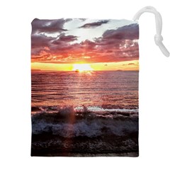 Sunset On The Ocean In Puerto Rico Drawstring Pouch (4xl)