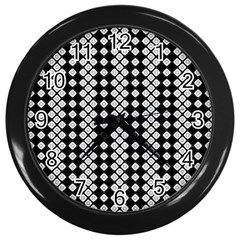 White Plaid Texture Wall Clock (black)