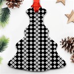 White Plaid Texture Christmas Tree Ornament (Two Sides) Back