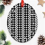 White Plaid Texture Ornament (Oval Filigree) Front