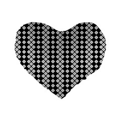 White Plaid Texture Standard 16  Premium Flano Heart Shape Cushions