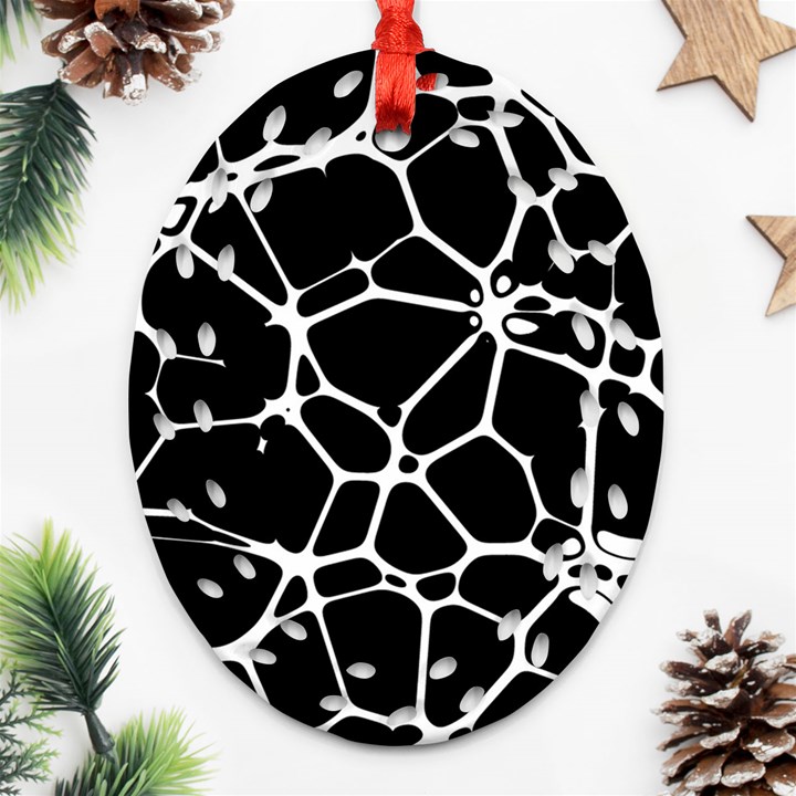 Neurons Braid Network Wattle Yarn Ornament (Oval Filigree)