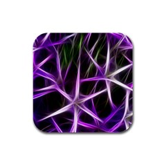 Neurons Brain Cells Imitation Rubber Square Coaster (4 Pack)  by HermanTelo