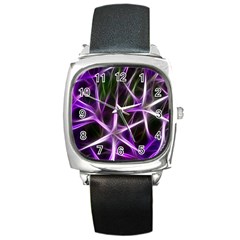 Neurons Brain Cells Imitation Square Metal Watch