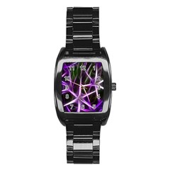 Neurons Brain Cells Imitation Stainless Steel Barrel Watch