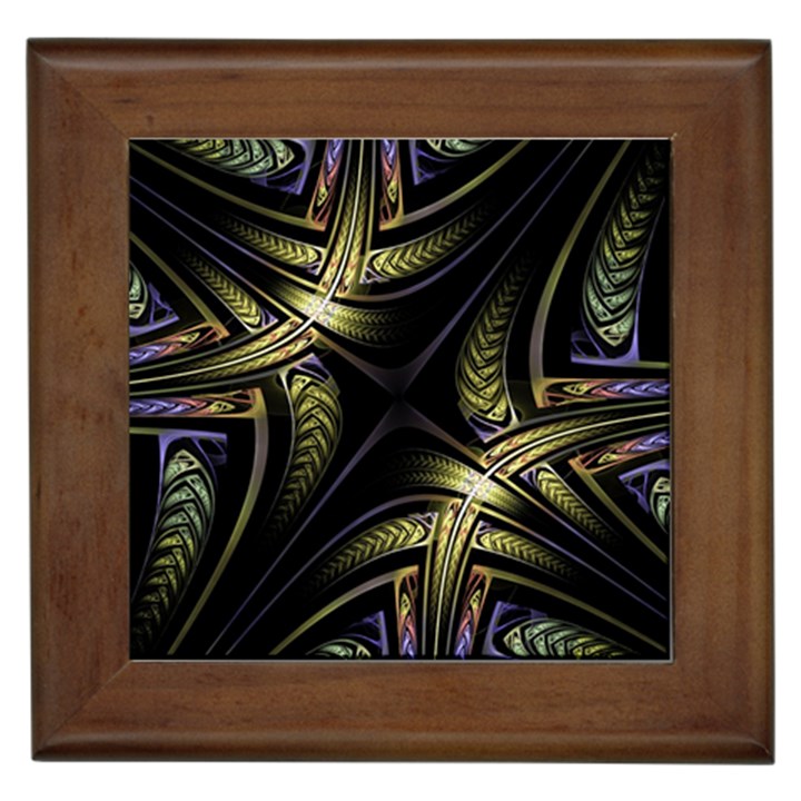 Fractal Texture Pattern Framed Tile