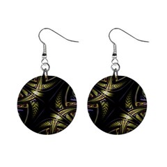 Fractal Texture Pattern Mini Button Earrings