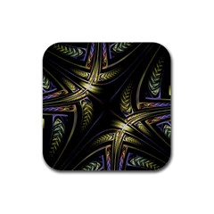 Fractal Texture Pattern Rubber Square Coaster (4 Pack)  by HermanTelo