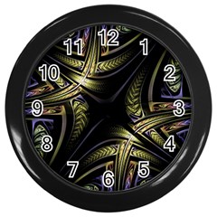 Fractal Texture Pattern Wall Clock (black) by HermanTelo