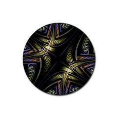 Fractal Texture Pattern Rubber Coaster (round)  by HermanTelo