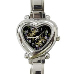 Fractal Texture Pattern Heart Italian Charm Watch