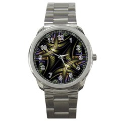 Fractal Texture Pattern Sport Metal Watch by HermanTelo