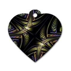 Fractal Texture Pattern Dog Tag Heart (two Sides)