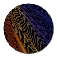 Rainbow Waves Mesh Colorful 3d Round Mousepads by HermanTelo