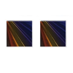 Rainbow Waves Mesh Colorful 3d Cufflinks (square)