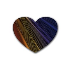 Rainbow Waves Mesh Colorful 3d Rubber Coaster (heart) 