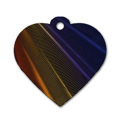 Rainbow Waves Mesh Colorful 3d Dog Tag Heart (one Side)