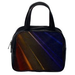 Rainbow Waves Mesh Colorful 3d Classic Handbag (one Side)