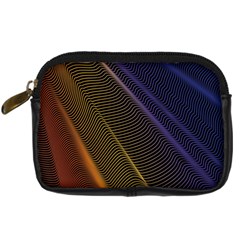 Rainbow Waves Mesh Colorful 3d Digital Camera Leather Case