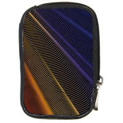 Rainbow Waves Mesh Colorful 3d Compact Camera Leather Case by HermanTelo