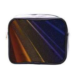 Rainbow Waves Mesh Colorful 3d Mini Toiletries Bag (one Side)