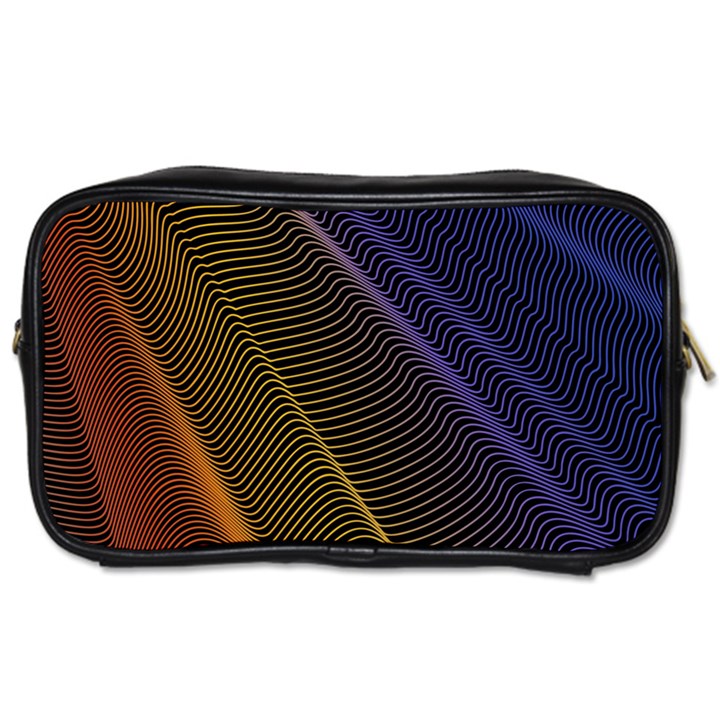 Rainbow Waves Mesh Colorful 3d Toiletries Bag (One Side)