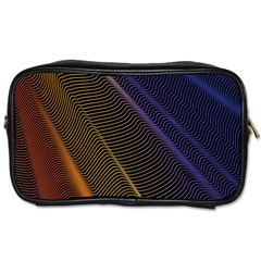 Rainbow Waves Mesh Colorful 3d Toiletries Bag (two Sides)