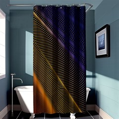 Rainbow Waves Mesh Colorful 3d Shower Curtain 36  X 72  (stall) 