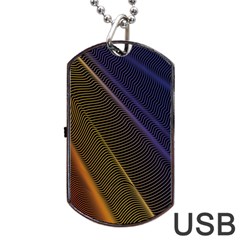 Rainbow Waves Mesh Colorful 3d Dog Tag Usb Flash (one Side)