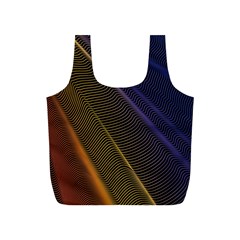 Rainbow Waves Mesh Colorful 3d Full Print Recycle Bag (s)