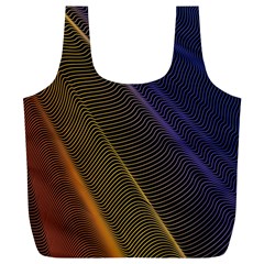 Rainbow Waves Mesh Colorful 3d Full Print Recycle Bag (xl) by HermanTelo