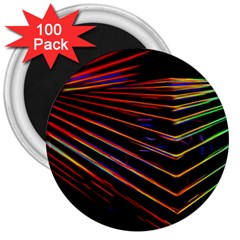 Abstract Neon Background Light 3  Magnets (100 Pack) by HermanTelo