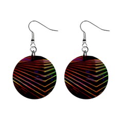 Abstract Neon Background Light Mini Button Earrings by HermanTelo