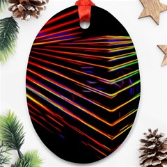 Abstract Neon Background Light Oval Ornament (two Sides) by HermanTelo