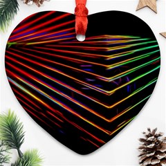 Abstract Neon Background Light Heart Ornament (two Sides)