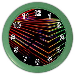 Abstract Neon Background Light Color Wall Clock