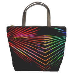 Abstract Neon Background Light Bucket Bag