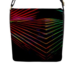 Abstract Neon Background Light Flap Closure Messenger Bag (l)