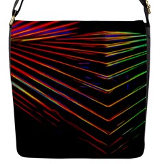 Abstract Neon Background Light Flap Closure Messenger Bag (s)