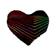 Abstract Neon Background Light Standard 16  Premium Flano Heart Shape Cushions