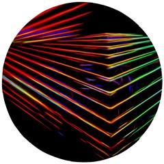 Abstract Neon Background Light Wooden Puzzle Round