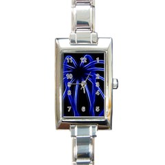 Light Effect Blue Bright Design Rectangle Italian Charm Watch by HermanTelo